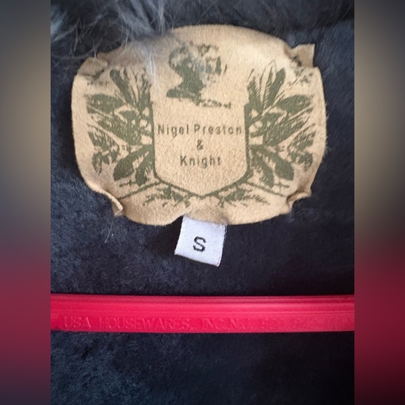 Nigel Preston & Brenda Knight shearling fur blue gray coat - Picture 4 of 13